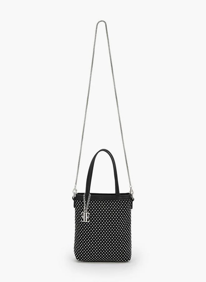 ايل Elle Embellished Crossbody Bag With Detachable Strap Ramadan Collections